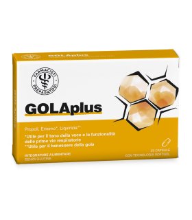 Golaplus Integratore con Propoli, Erisimo e Liquirizia 20 Capsule Softgel da Masticare Farmacisti Preparatori