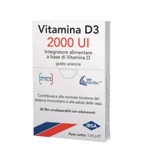 Vitamina D3 2000 UI IBSA - Integratore di Vitamina D - 30 Film Orodispersibili