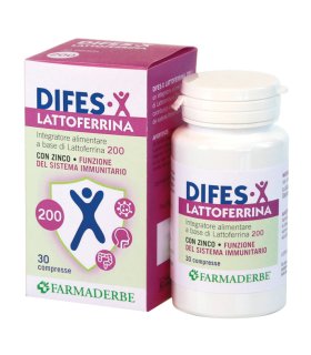 DIFES-X Lattoferrina 200 - Integratore alimentare a base di Lattoferrina - 30 Compresse