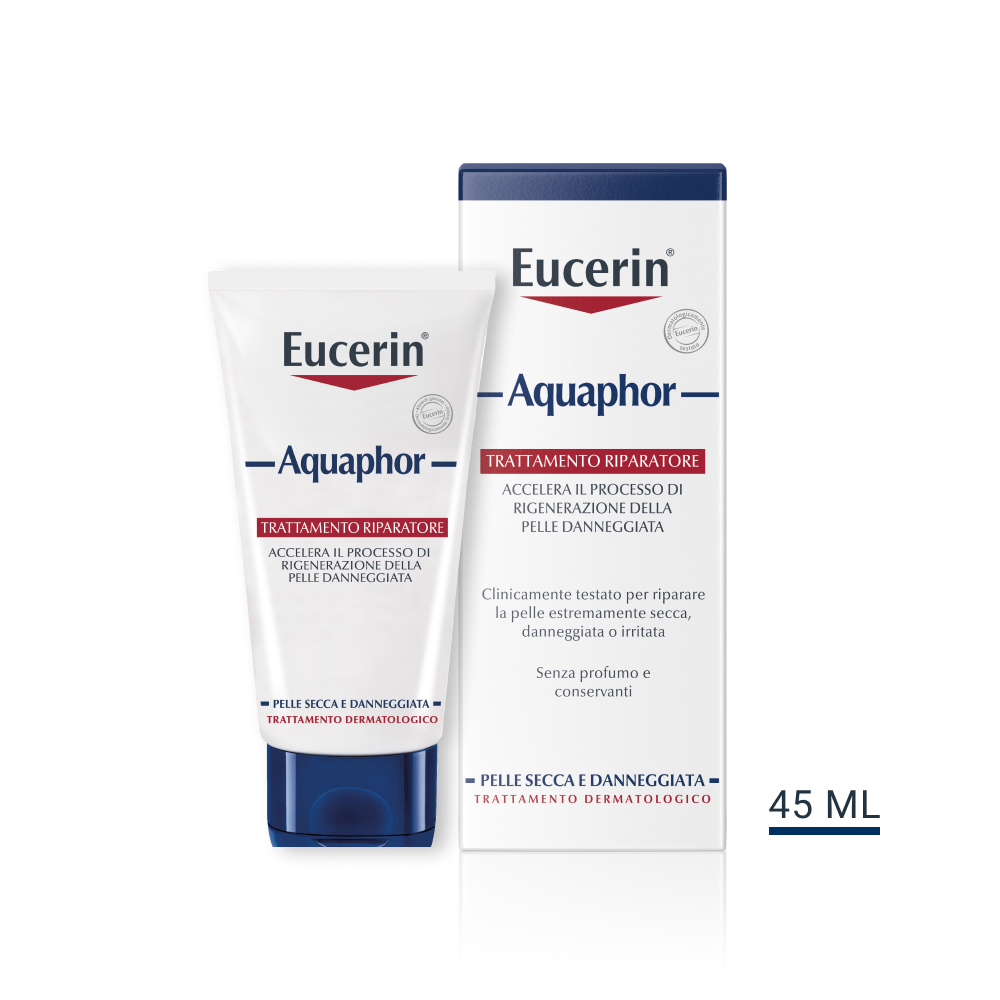beiersdorf spa eucerin aquaphor trattamento riparatore - crema viso per pelle secca e danneggiata - 40 g