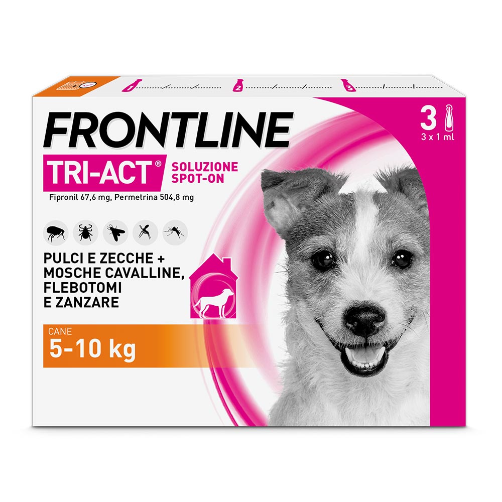 Frontline Tri Act 3 Pipette 1 Ml Per Cani 5 - 10 Kg