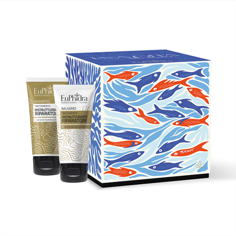 Euphidra Cofanetto di Natale Una Gita Al Mare - Shampoo trattamento ristrutturante + Balsamo trattamento ristrutturante