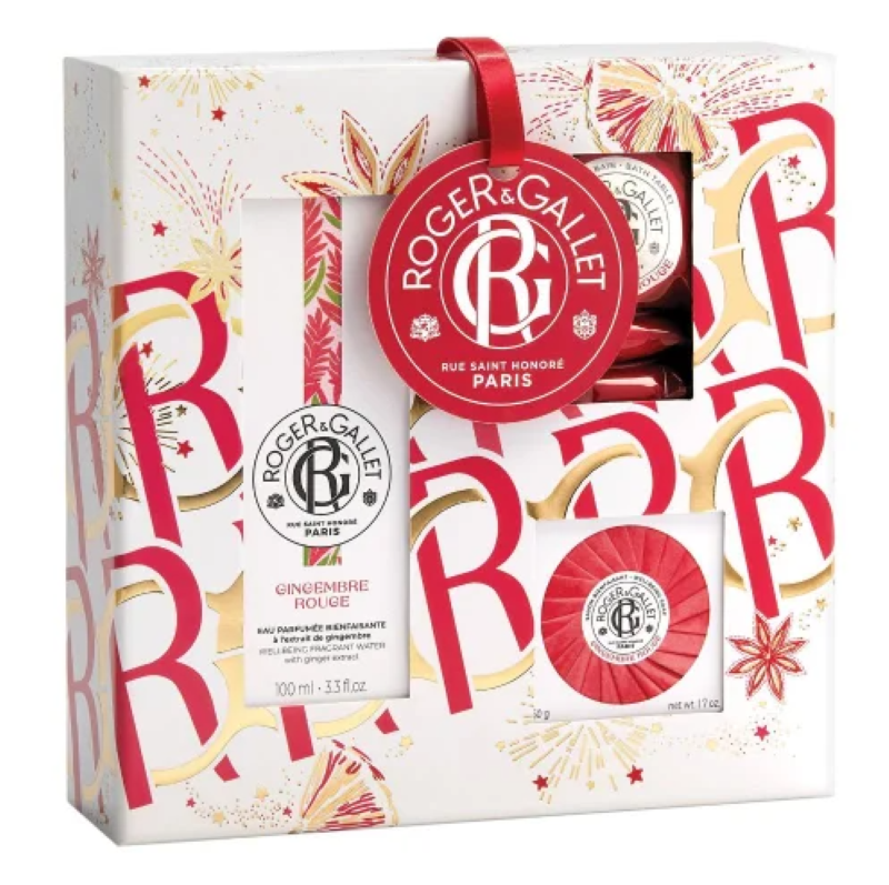 Roger & Gallet Cofanetto di Natale 2023 Gingembre Rouge - Acqua Profumata + Saponetta + 3 Bombe da bagno-image