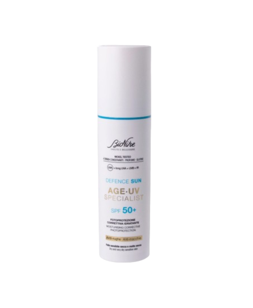 I.c.i.m. (Bionike) Internation Crema Bionike Defence Sun Age Uv Specialist Spf 50+ - Fotoprotezione Correttiva Idratante Per Pelle Secca E Sensibile - 50 Ml