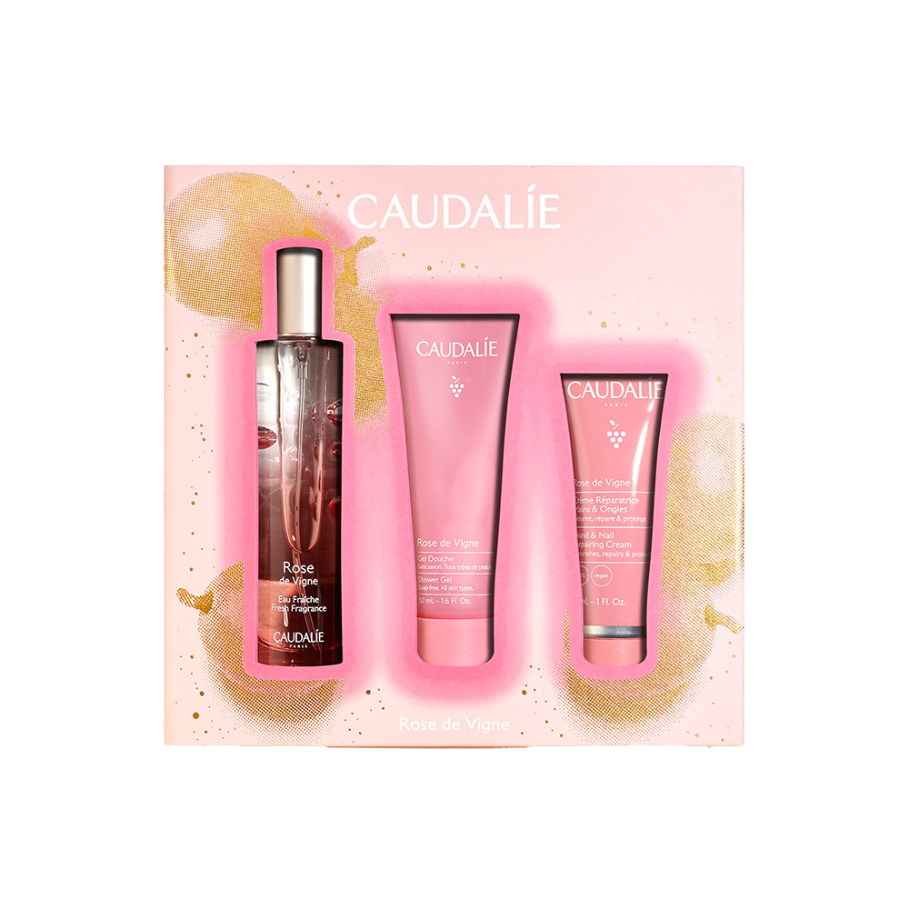 Caudalie Cofanetto di Natale 2024 Rose De Vigne - Acqua profumata 50 ml + Gel doccia 50 ml + Crema mani e unghie 30 ml-image