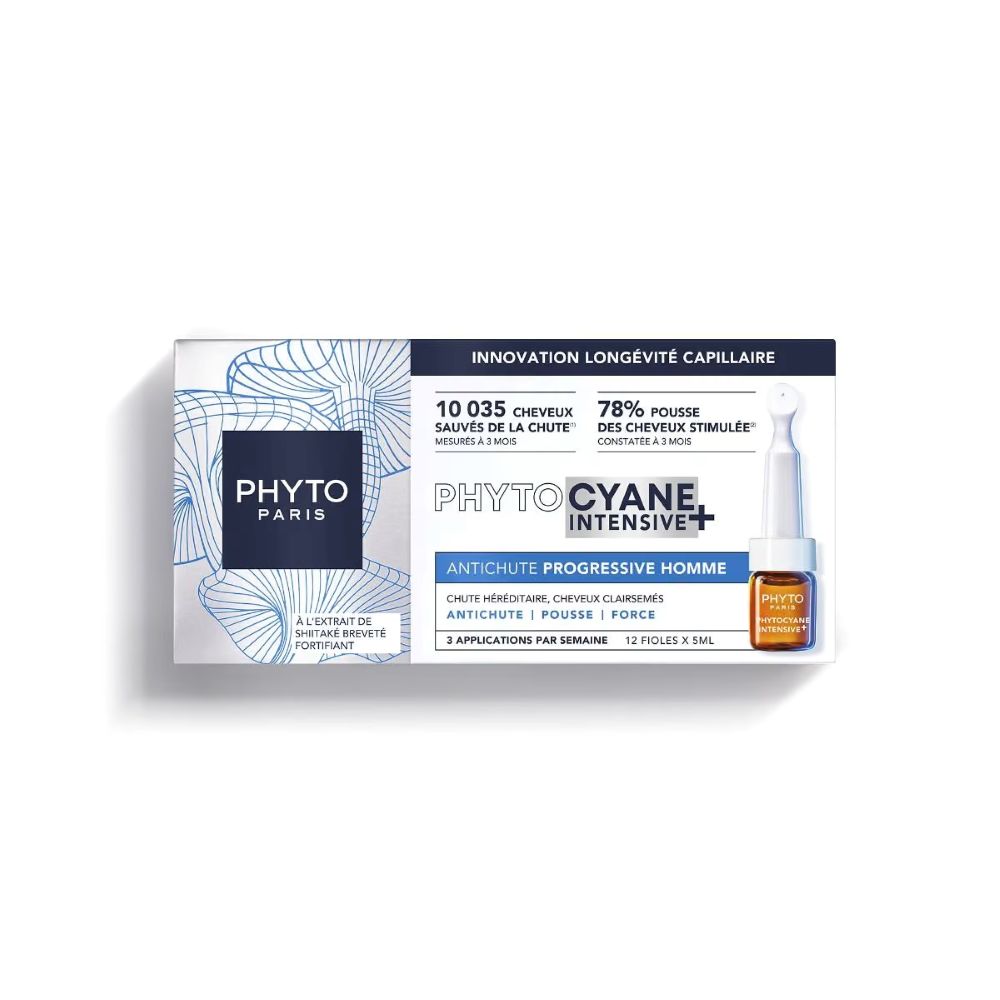 Phytocyane Intensive+ Fiale Caduta progressiva uomo - Fiale anticaduta severa capelli uomo - 12 fiale