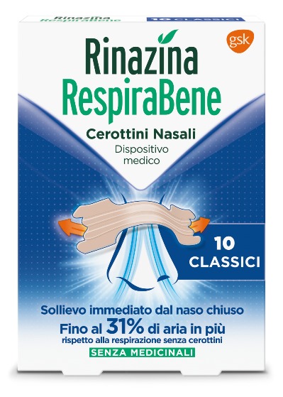 Rinazina Respirabene Cerotto Nasale Classico Adulti 10 cerotti