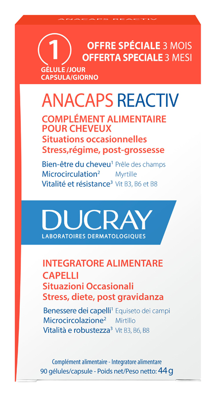 Ducray Anacaps - Reactiv Integratore Capelli Caduta Occasionale, 90 Capsule-image