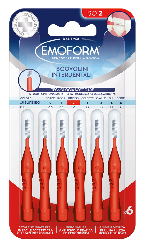 Polifarma Rosso Scovolino Interdentale Emoform Iso 2 Cappuccio Incluso - Immagine 9