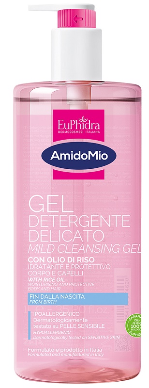 Euphidra Amidomio Gel Detergente Delicato Con Olio Di Riso Corpo E Capelli 1000Ml - Immagine 7