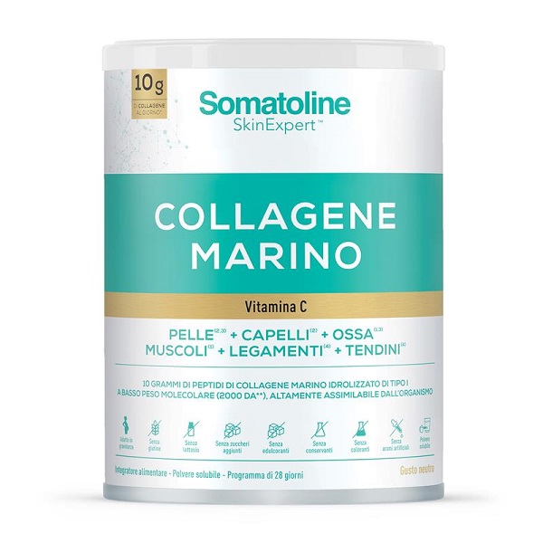 Olyos Italia Srl Somatoline Skin Expert Collagene Marino - Integratore Per Pelle, Capelli, Ossa E Muscoli - Gusto Neutro - 278 G