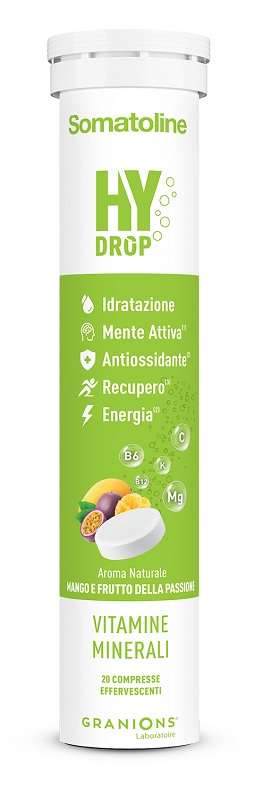 Olyos Italia Srl Somatoline Hydrop - Integratore Energetico A Base Di Vitamine E Minerali - Gusto Mango - 20 Compresse Effervescenti